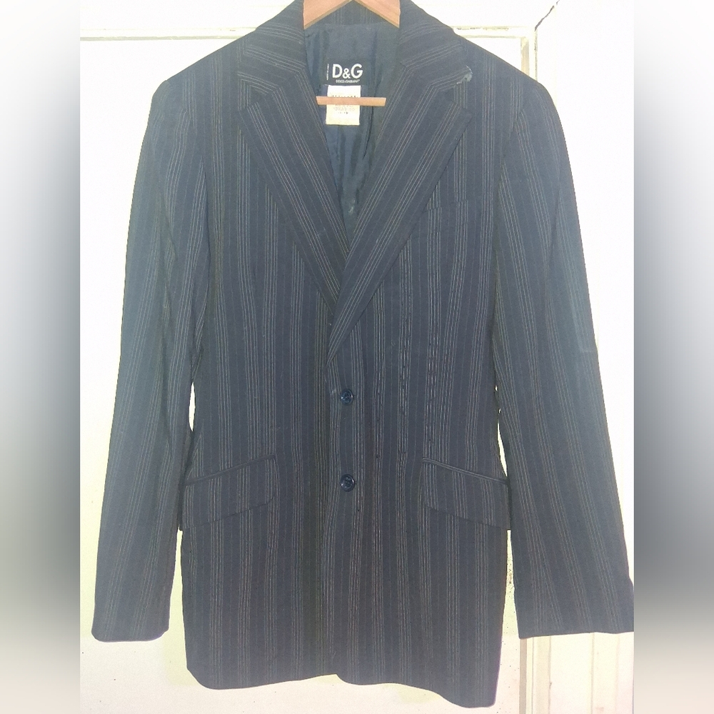 Pinstriped Navy DOLCE & GABBANA men's luxury Jacket
